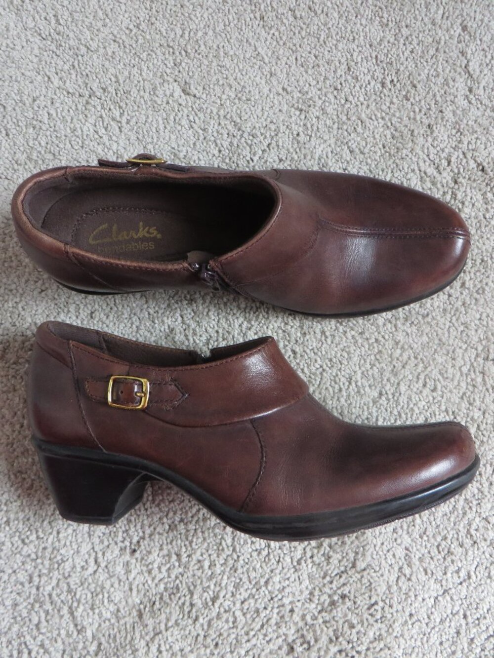 Clarks bendables womens shoes size 6 brown leather comfort #36727